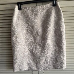 Talbots Cream Floral Textured Pencil Skirt
